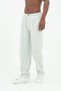 Striped False Button Long Leg Loose Fit Trousers Ice Gray - 8