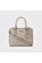 Shonda Monogram Double Handle Satchel Bag with Magnetic Closure and Detachable Strap