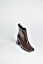 V848257460 Brown Rustic Thick Heeled Women's Boots - 5