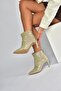 V572127214 Gold Glitter Stone Thin Heeled Evening Dress Boots - 2