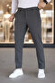 Light Gray Slim Fit Patterned Men's Trousers Casual Office