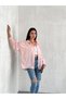 Women's Clothing Oversized Loose Fit Pink Color Striped Shirt. - 2