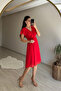 Women V-Neck Belted Mini Chiffon Dress Nm007 - 5