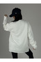 Oversize Ecru Women's Sweatshirt - 2