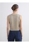 Beige Crew Neck Women's Knitwear Vest - 4