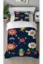 Daisy Cactus Apple Patterned Digital Printed Single Modern Children's Duvet Cover Set Without Sheets