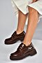 V820007108 Brown Patent Leather Thick Soled Classic Shoes - 2
