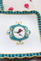 Love Birds Compatible Presentation Set of 6 Cocktail Napkins Coffee Side Faux Leather Coasters - 4