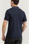 Men's Cotton Logo Woven Fabric Navy Blue Polo Collar T-Shirt K10K112751-CHW - 3