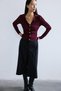 V-Neck Burgundy Knitwear Cardigan - 5