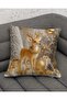 New Year Themed 3D 4-Piece Digital Printed Gift Throw Pillow Cover Set with Deer and Snowman Figures - 4