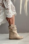 Madeleyn Beige Suede Hidden Wedge Heel Women's Booties