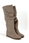 Nora Beige Suede Hidden Wedge Heel Women's Boots - 4