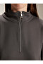 Lcw Comfort Anthracite High Neck Women's Sweatshirt W5Id83Z8 - 4