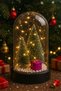 New Year's Pine Tree Bell Jar with Lights New Year's Snow and Tree Themed Gift Bell Jar with 2 Trees