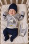 Cute Duck Embroidered Striped Newborn Baby 5-Piece Hospital Release Bodysuit Set Boxed - 4