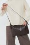 Metro Brown Women's Wide Lined Crossbody Shoulder Bag - 8