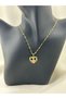 Luxury Zircon Stone Inlaid Pink Heart Stainless Steel Necklace - 2