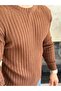 Men's Thessaloniki Knitted Crew Neck Cotton Sweater Brown Eca044 - 4