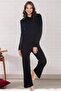Long Sleeve Rubberized Pajama Set Home Wear 09-179 - 4