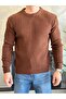 Men's Thessaloniki Knitted Crew Neck Cotton Sweater Brown Eca044