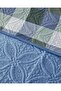 Ornate Check Double-Sided Velvet Double Bedspread Set 200X220 cm Dark Blue - 3