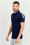 Men Sportswear Fit Brand Logo Training Polo Shirt, Navy Blue - 2
