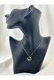 Zircon Stone Blue Sparkling Stone Stainless Steel Necklace