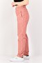 Women Regular Fit Ribbed Straight Leg Pants, Pink - 2