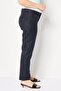 Women Cigarette Fit Metallic Straight Leg Pants, Navy Blue - 3