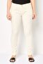 Women Chino Fit Solid Pants, Cream