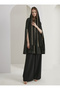 Black Embellished with Embellished Scarf Set