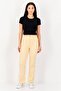 Women Regular Fit Plain Straight Leg Jeans, Dark Beige - 4