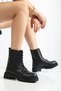 Women's Black Fur-Lined Waterproof Stitched Lightweight Rubber Non-Slip Sole Guaranteed Winter Casual Boots