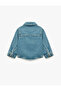 Long Sleeve Shirt Collar Flap Pocket Detailed Cotton Denim Jacket - 2