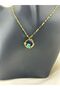 Zircon Stone Blue Sparkling Stone Stainless Steel Necklace - 3