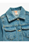 Long Sleeve Shirt Collar Flap Pocket Detailed Cotton Denim Jacket - 3