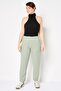 Women Regular Fit Solid Straight Leg Pants, Sage Green - 2