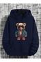 Men's Bear Printed Sweatshirt, 3-Thread Quality Fabric, Oversized Cut