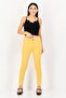 Women Tapered Fit Solid Chino Pants, Mustard - 3
