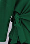 Women's Green Crew Neck Soft Textured Batwing Sleeve Tie Front Blouse Arm-26K001021 - 3
