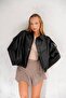 Detailed New Season Bomber Leather Jacket - 4