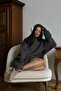 Women's Oversize Sweatshirt Dress Basic Smoked – Crew Neck, 3 Thread Raised Fleece - 6