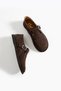 Arabella Women's Suede Buckle Detailed Casual Loafer Shoes - 6