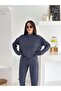 Women's Half-Zip Model Elastic Waist Narrow Leg Sweatpants Set - 6
