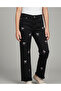 Girls' Bow Embroidered Denim Trousers