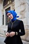 وشاح من الحرير القطني مونوغرام ساكس أزرق بنمط توك مع تصميم توك دورستي 90x90 - 8