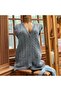 Houndstooth Knitted Dowry Vest with Daily Pockets Knitwear Mother's Vest