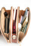 Women's Clover Tan Cream 4-Pocket Handbag with Flap, Zipper and Snap Closure - 5