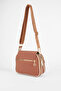 Women's Clover Tan Cream 4-Pocket Handbag with Flap, Zipper and Snap Closure - 4